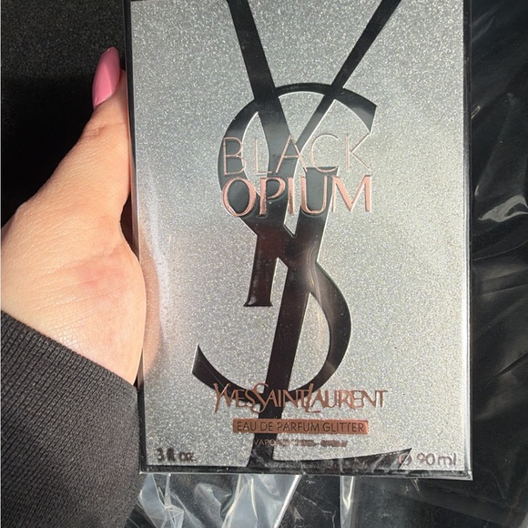 Yves Saint Laurent Other - Yves Saint Laurent Silver Glitter Black Opium Box with Rose-Gold Accents